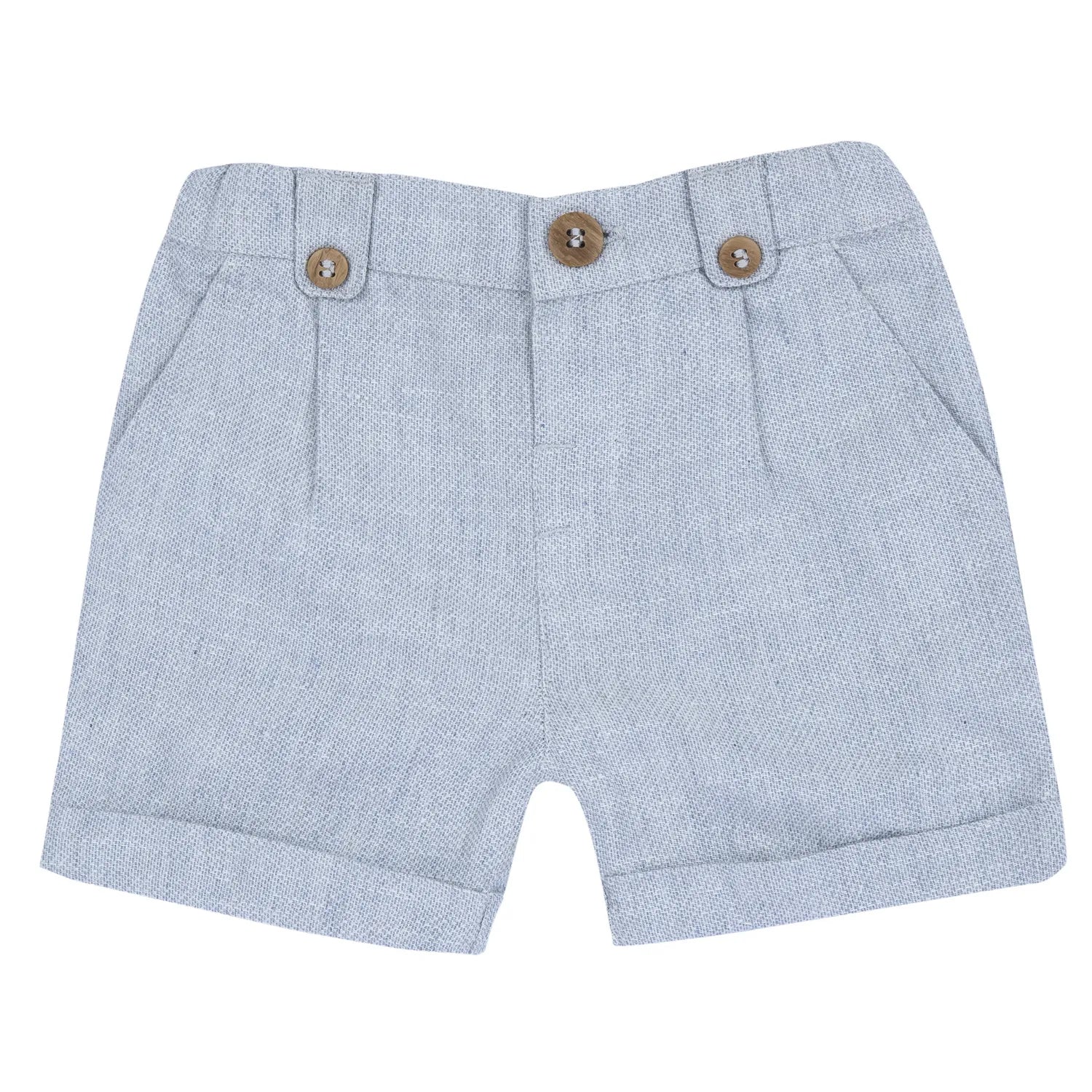 Boys Light Blue Solid Shorts