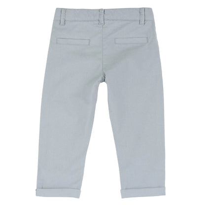Boys Light Grey Solid Trouser