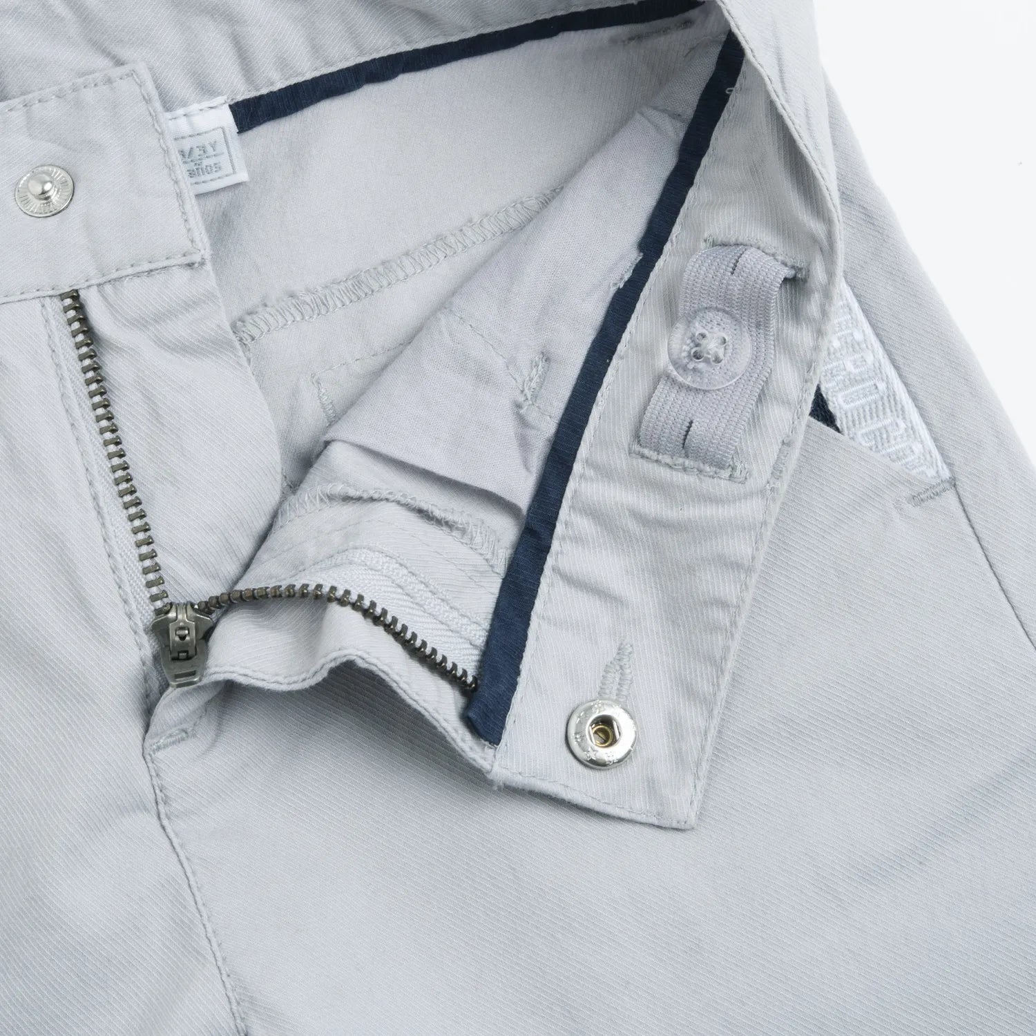 Boys Light Grey Solid Trouser