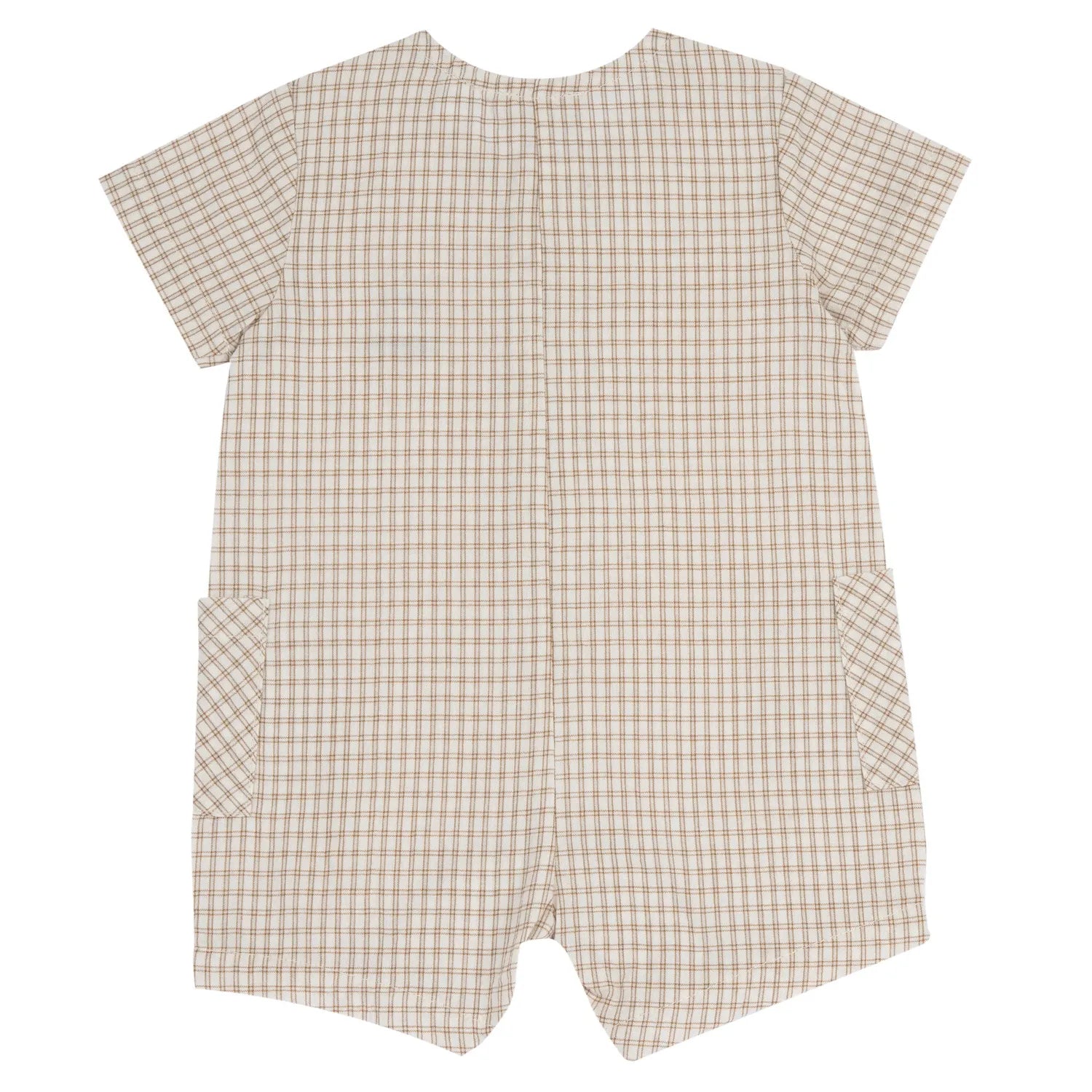 Boys Light Natural Checked Romper