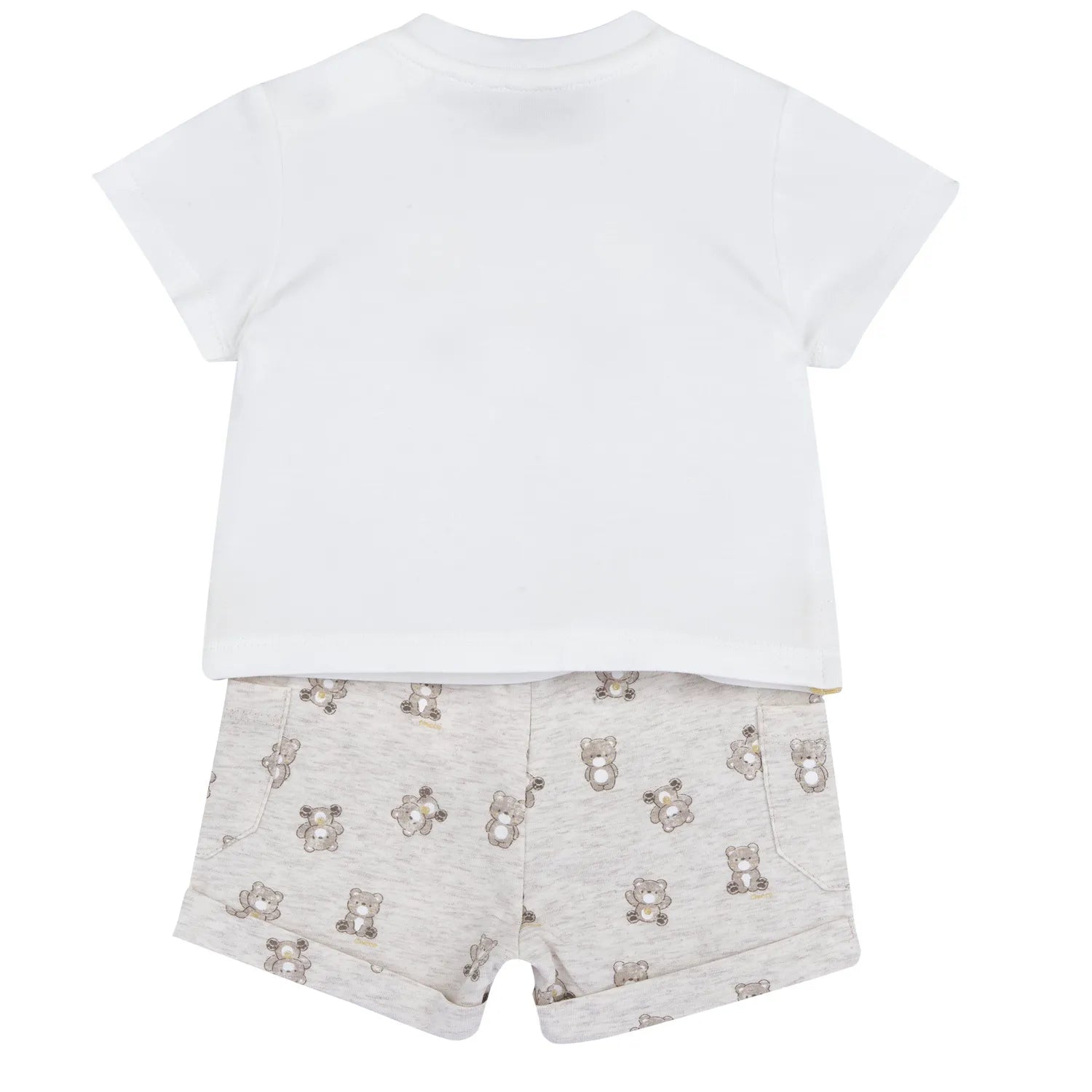 Boys Light Natural Embroidered T-Shirt with Shorts