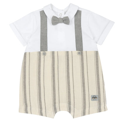 Boys Light Natural Striped Romper