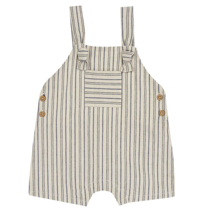Boys Light Natural Striped Short Dungaree