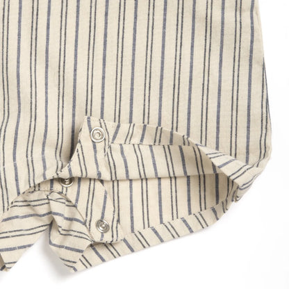 Boys Light Natural Striped Short Dungaree