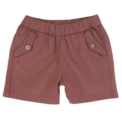 Boys Light Red Solid Shorts