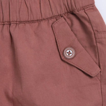 Boys Light Red Solid Shorts