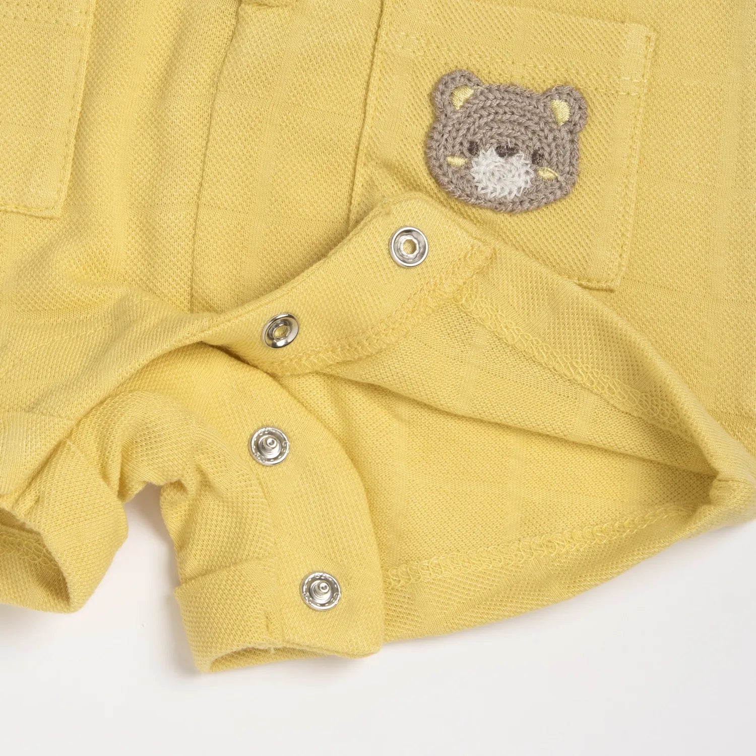 Boys Light Yellow Printed Romper