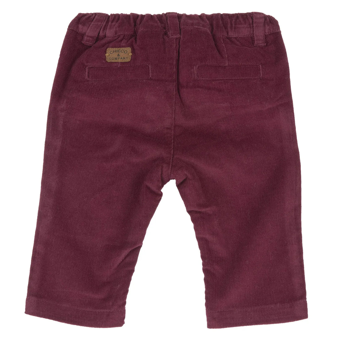 Boys Maroon Solid Corduroy Trouser