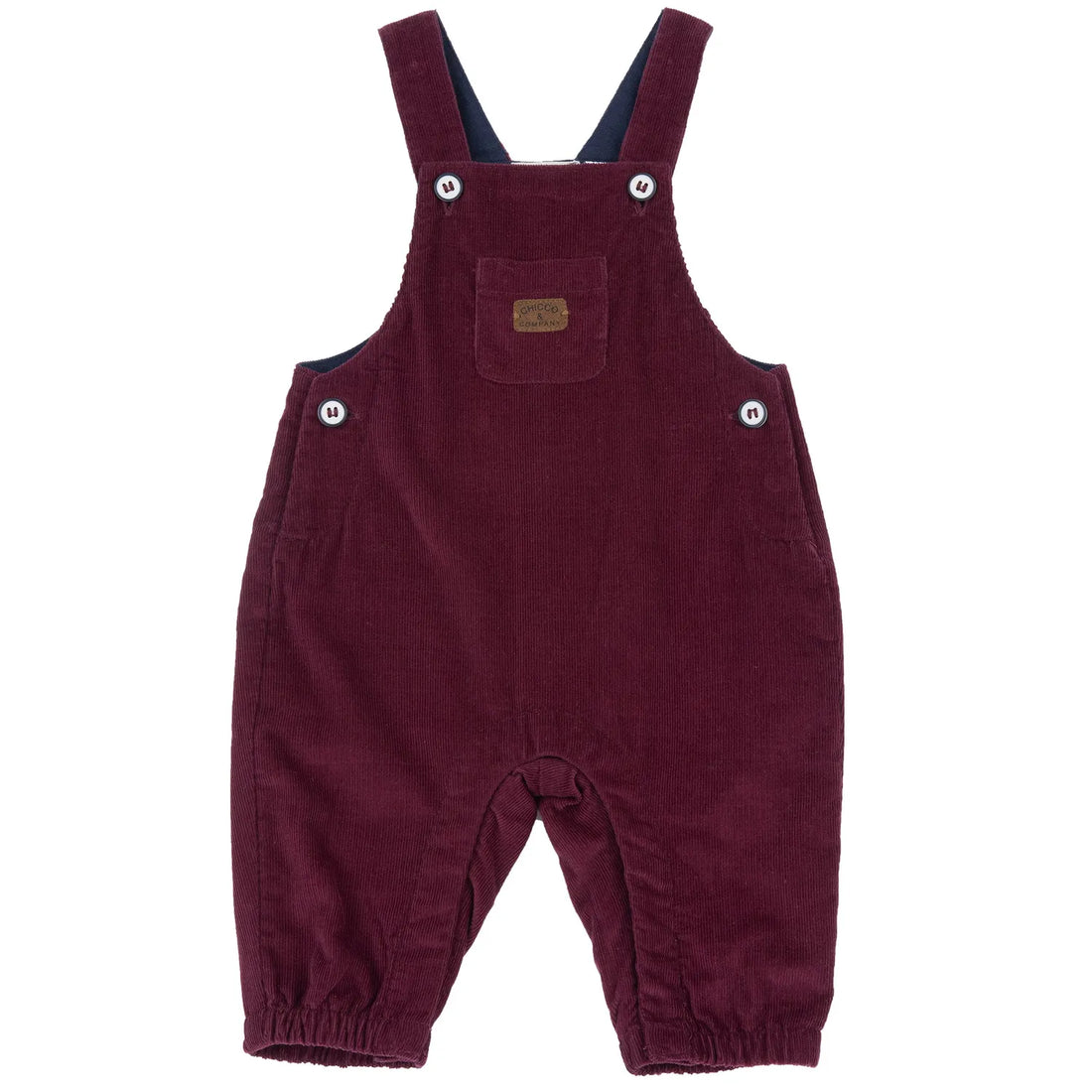 Boys Maroon Solid Woven Long Dungaree