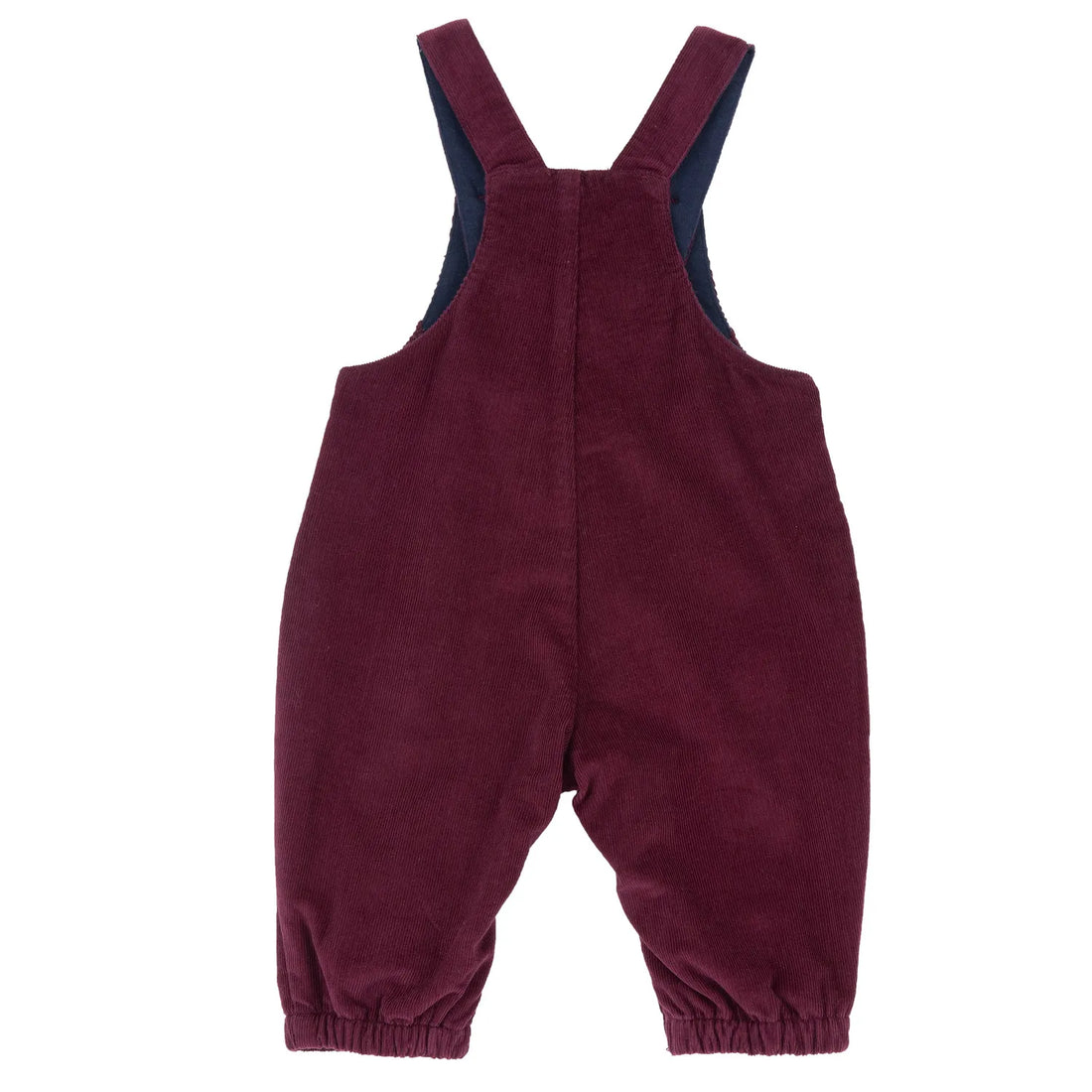 Boys Maroon Solid Woven Long Dungaree