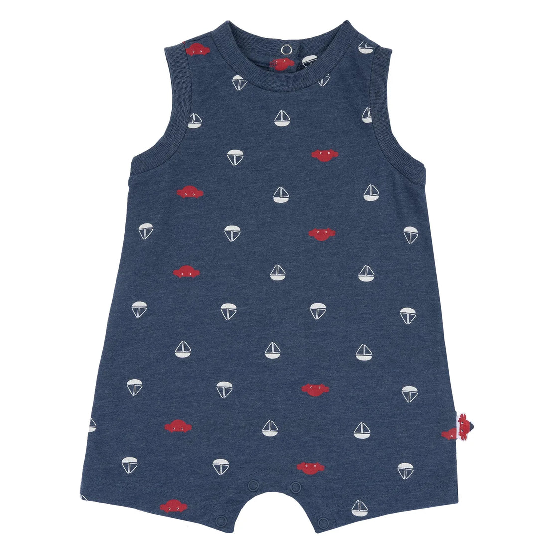 Boys Medium Blue Printed Romper