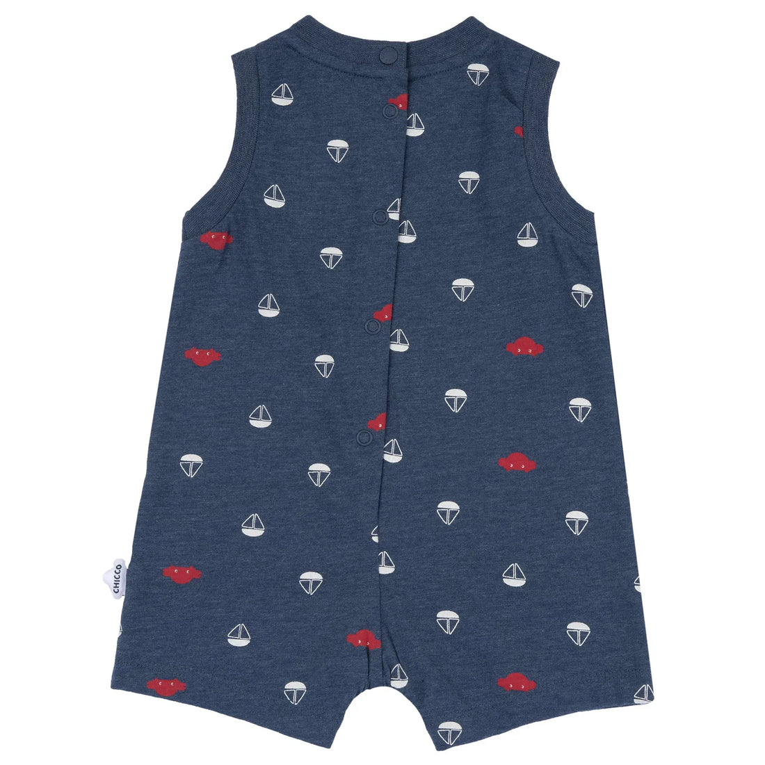 Boys Medium Blue Printed Romper