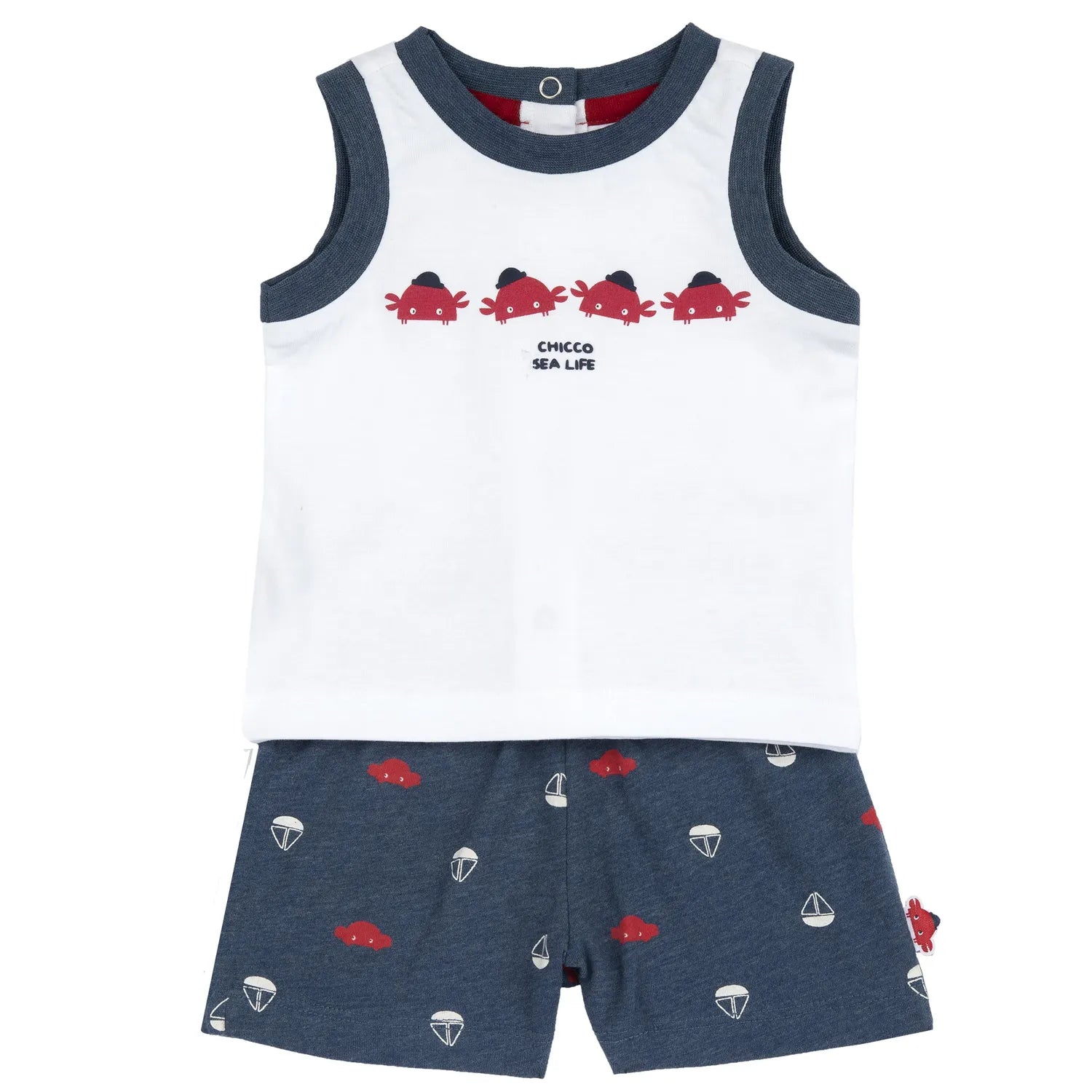 Boys Medium Blue Printed T-Shirt with Shorts