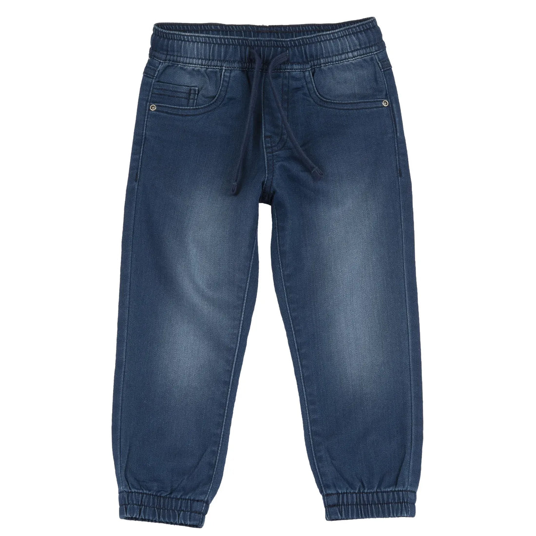 Boys Medium Blue Solid Knitted Jeans