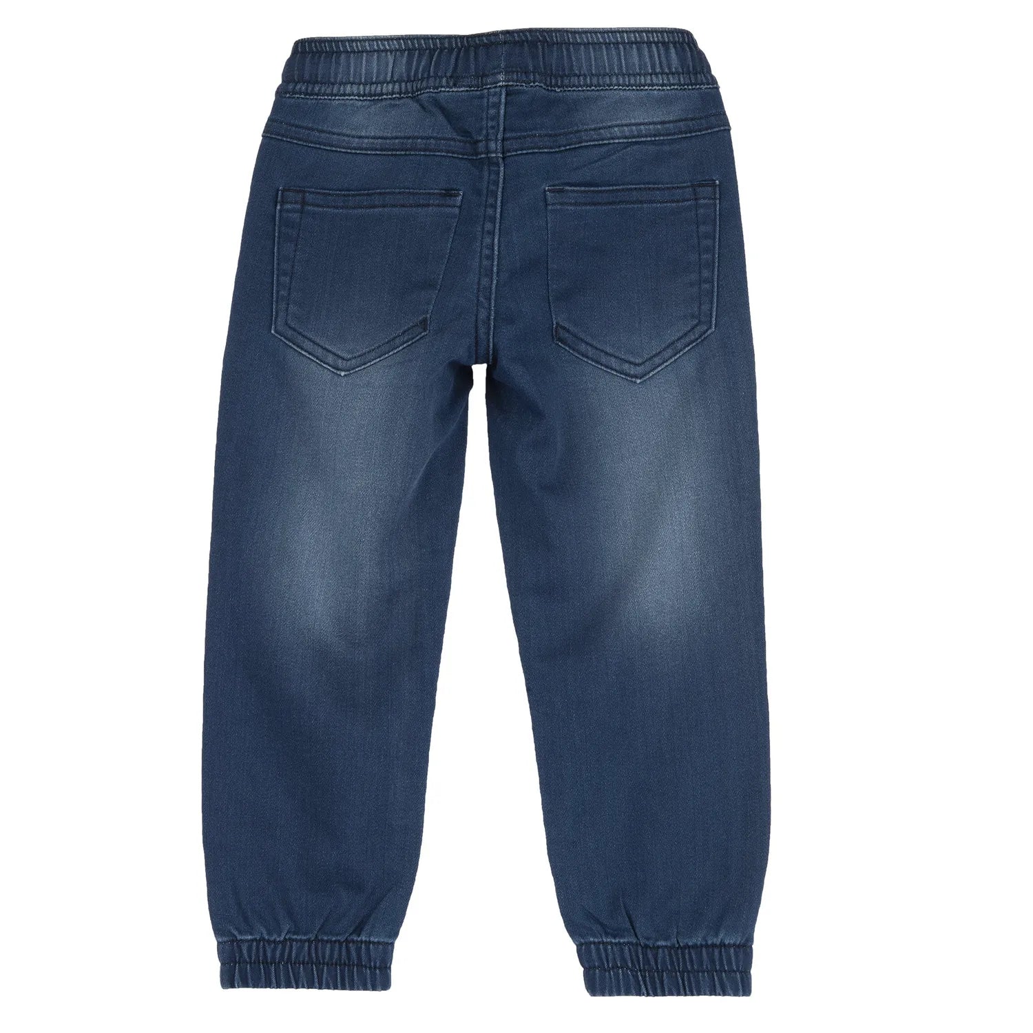 Boys Medium Blue Solid Knitted Jeans
