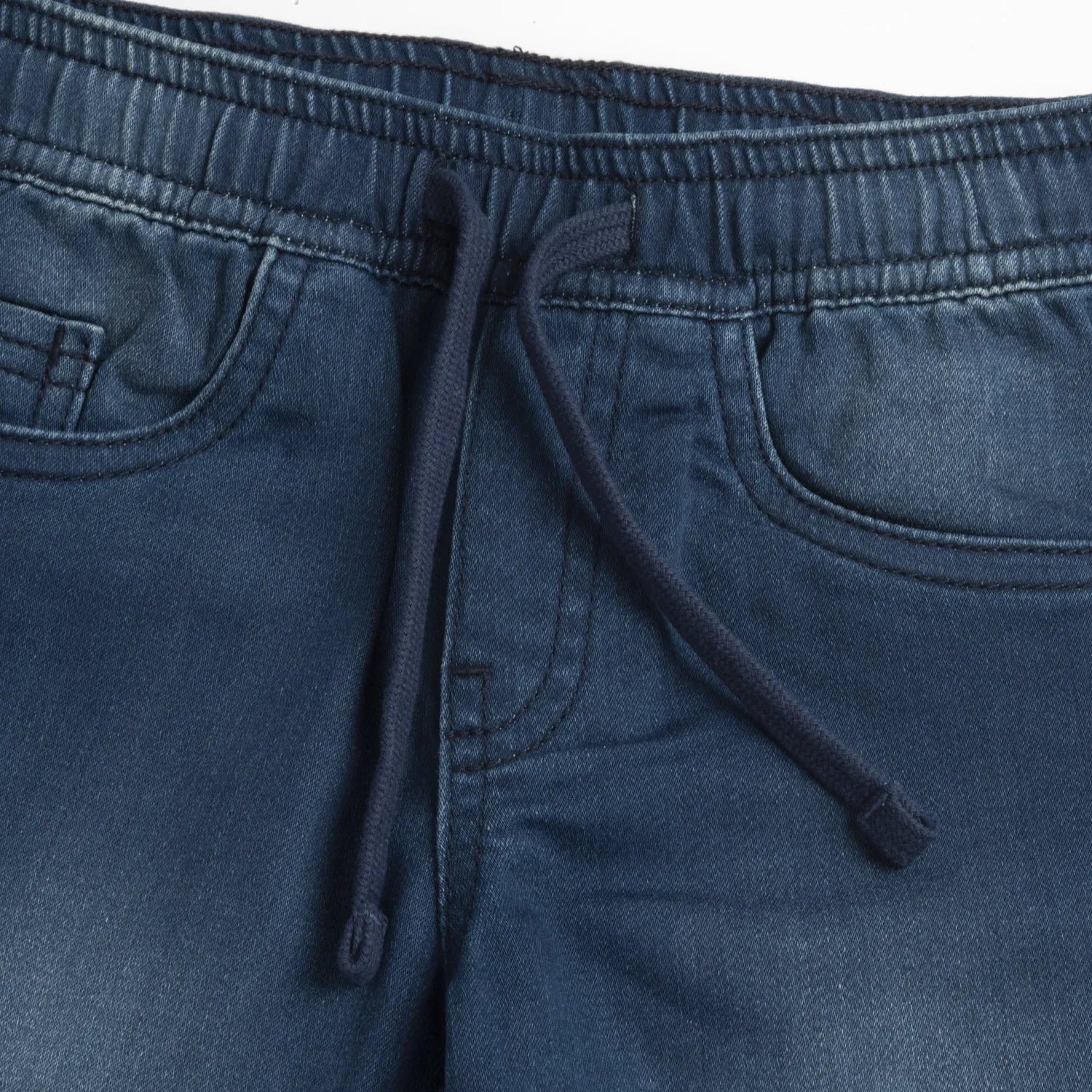 Boys Medium Blue Solid Knitted Jeans