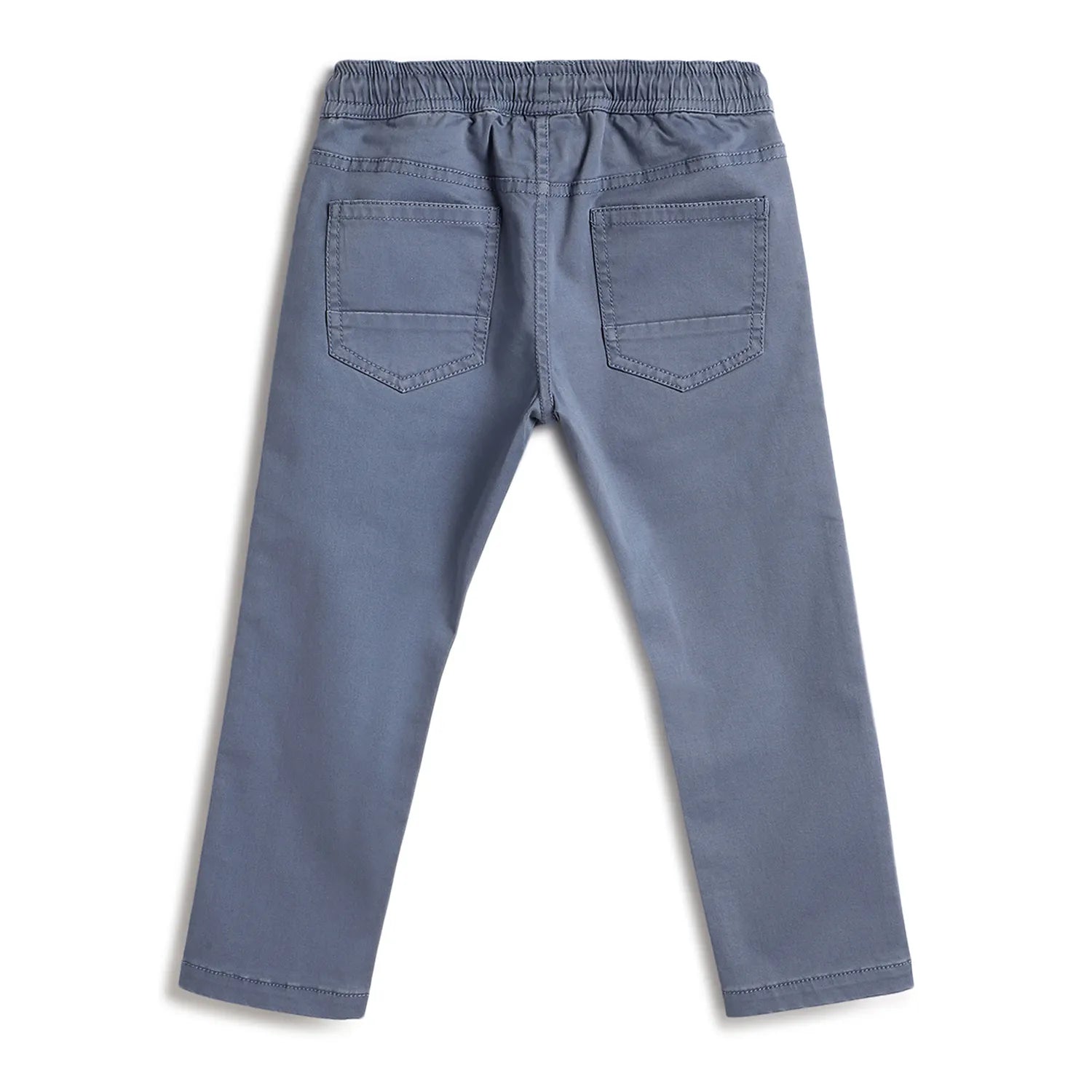 Boys Medium Blue Solid Trousers