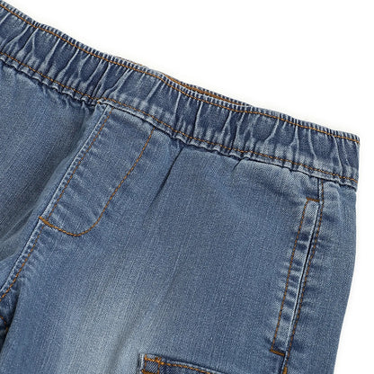 Boys Medium Blue Solid Trousers
