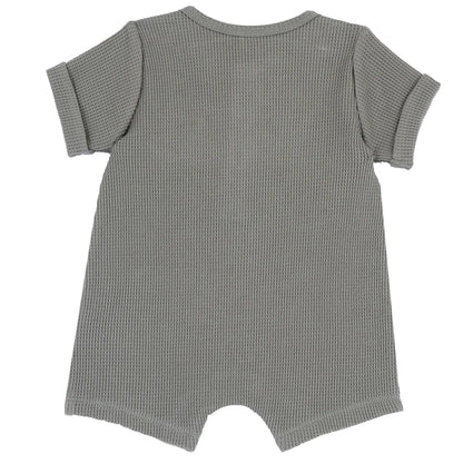 Boys Medium Green Applique Romper