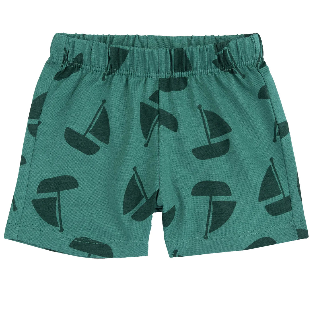 Boys Medium Green Printed Shorts