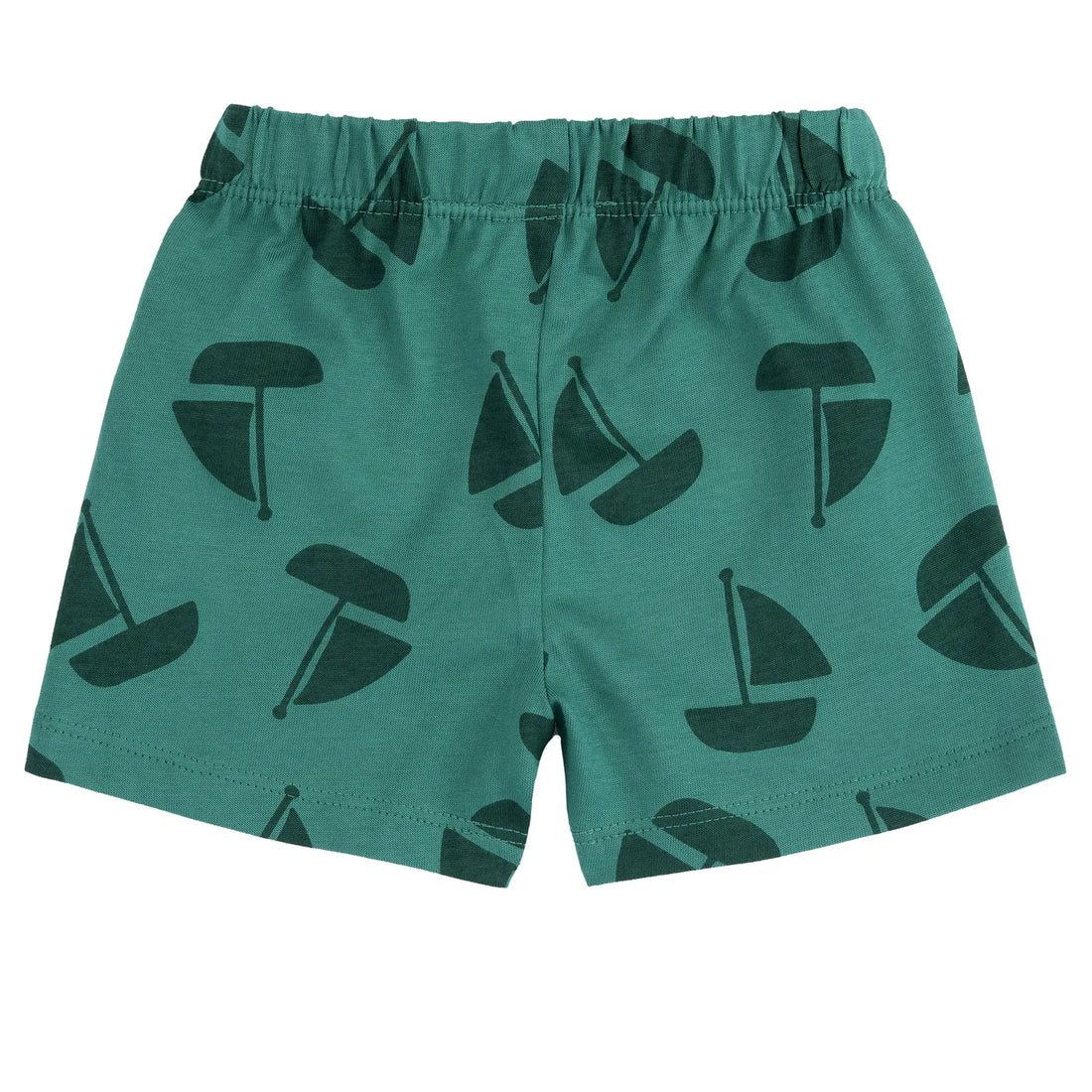 Boys Medium Green Printed Shorts
