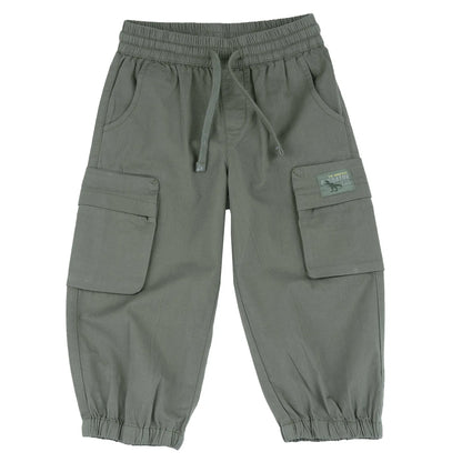 Boys Medium Green Solid Joggers