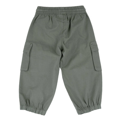 Boys Medium Green Solid Joggers