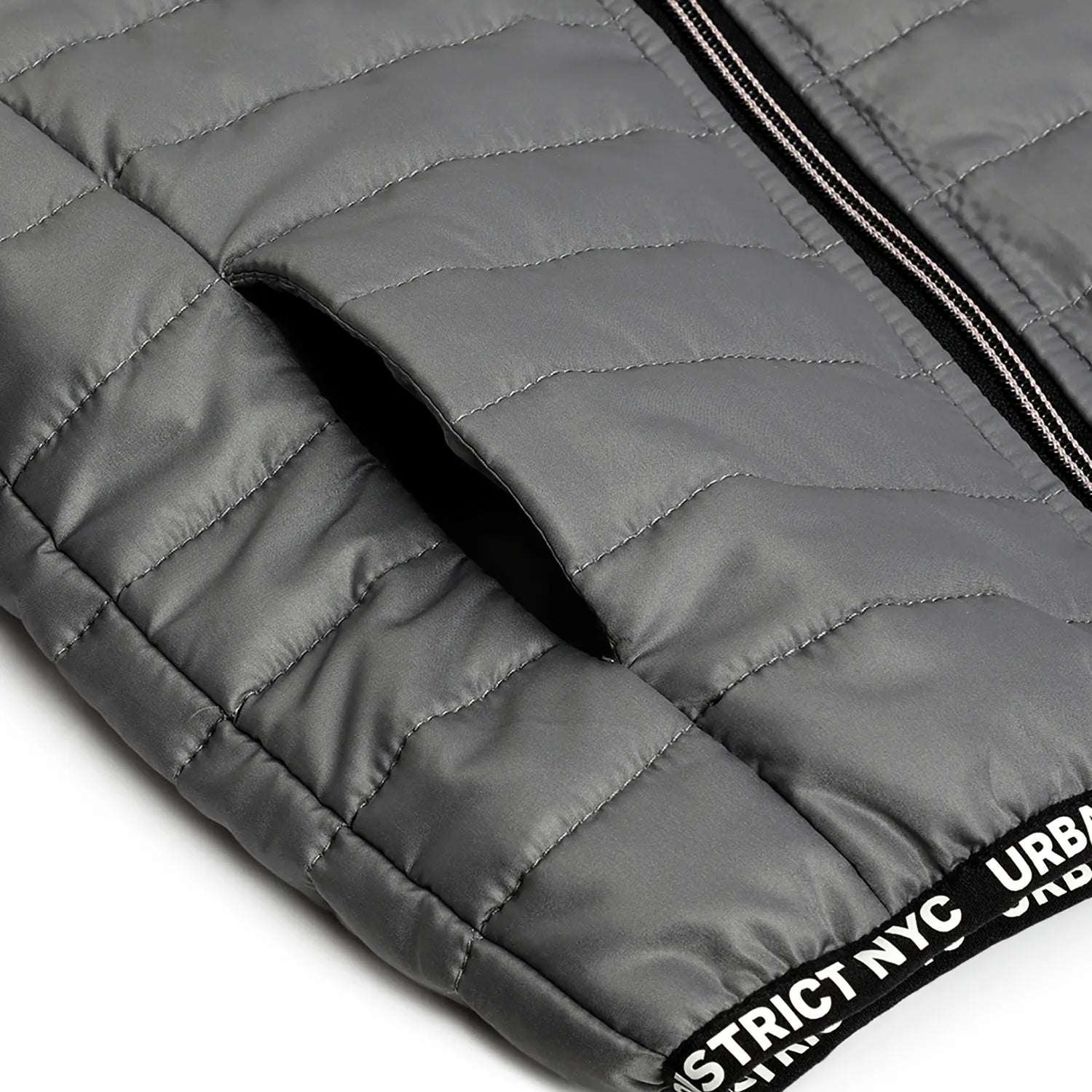 Boys Medium Grey Hooded Puffer Jacket