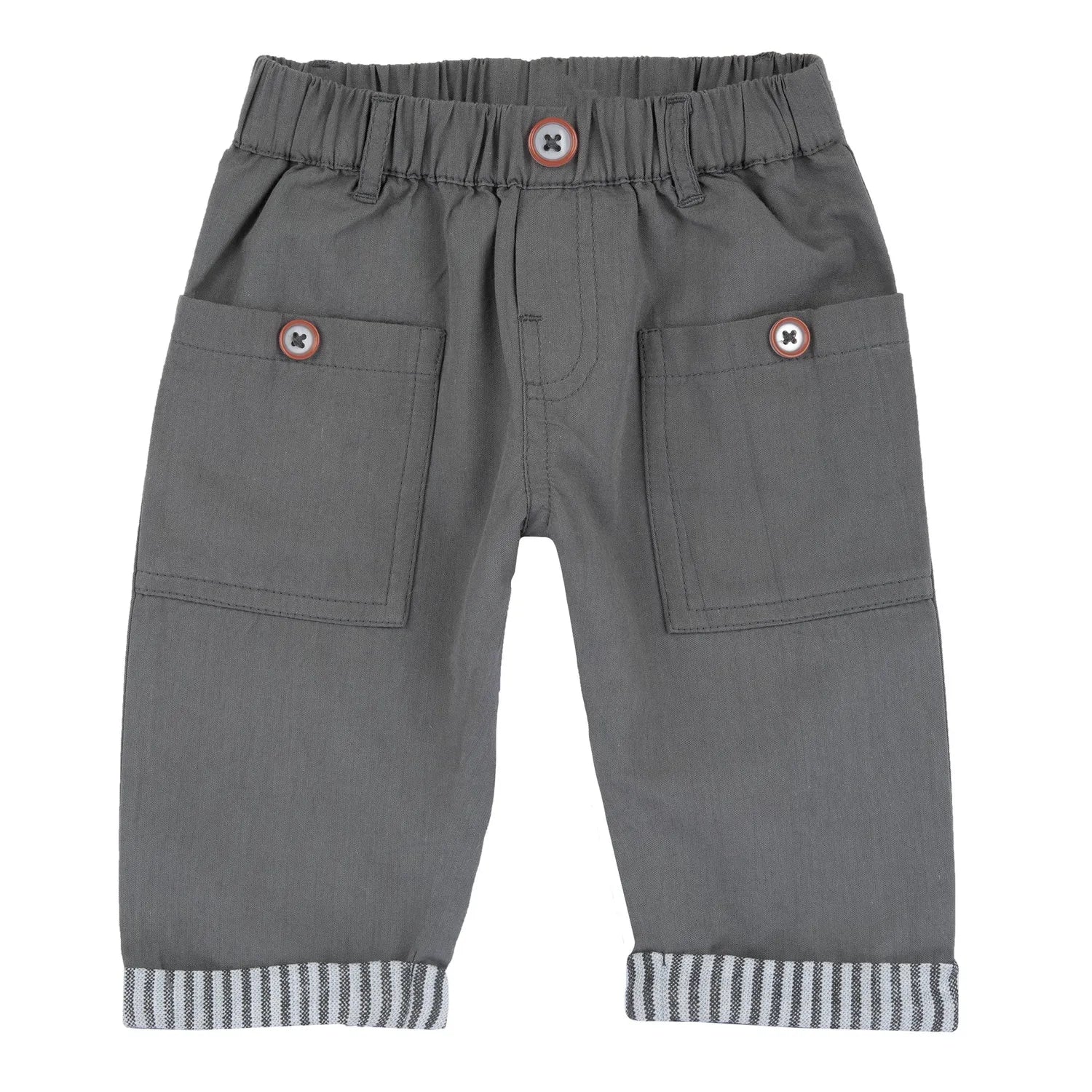 Boys Medium Grey Solid Trouser