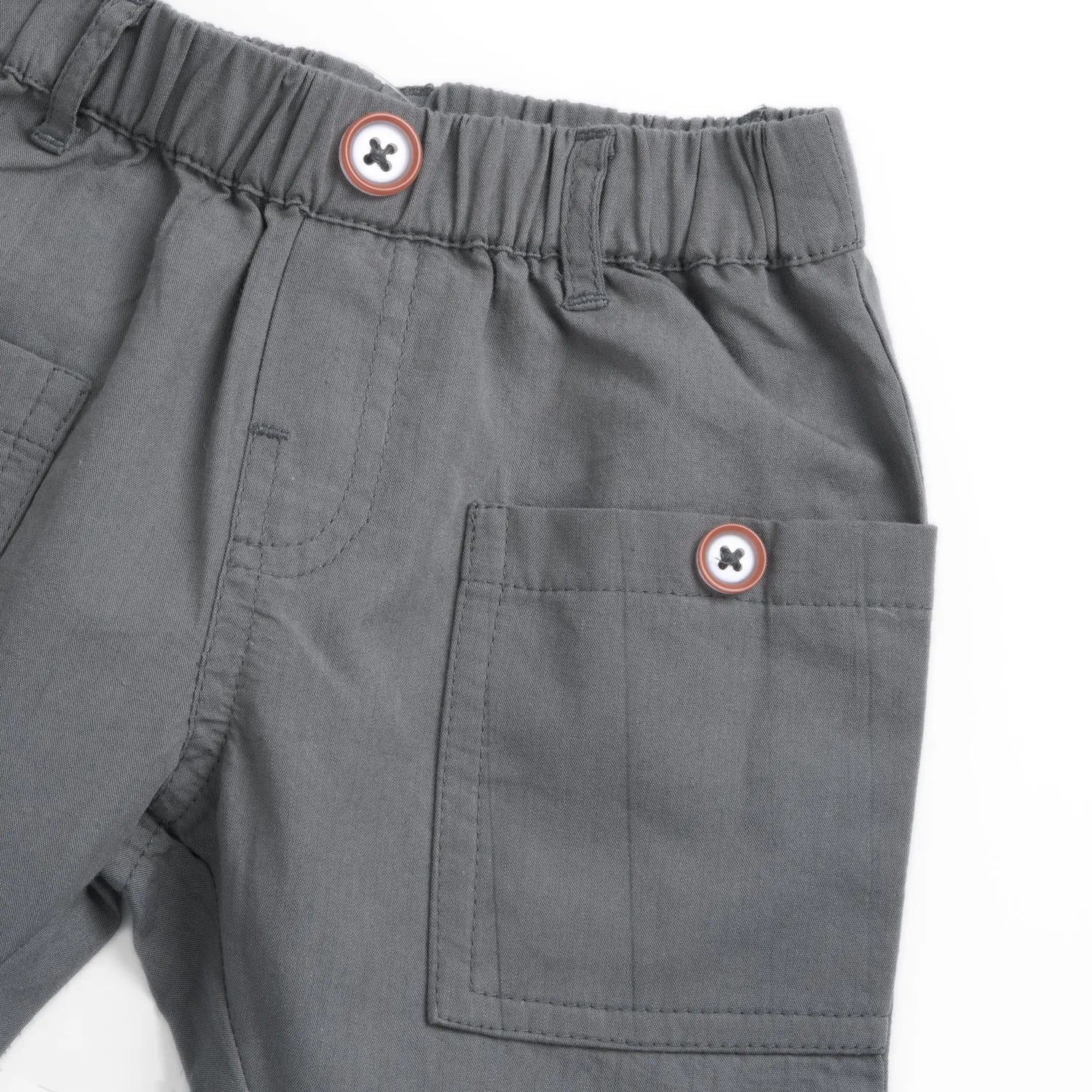 Boys Medium Grey Solid Trouser