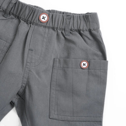 Boys Medium Grey Solid Trouser
