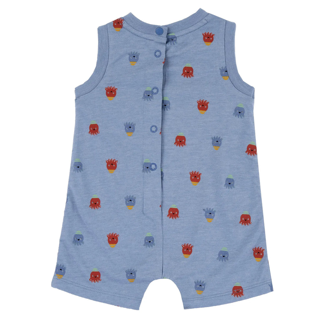 Boys Medium Light Blue Printed Romper