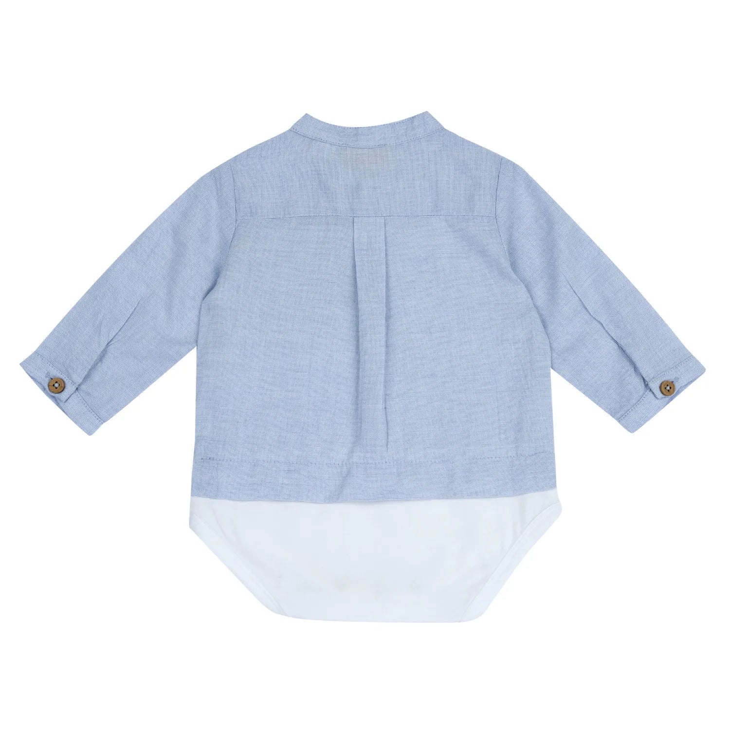 Boys Medium Light Blue Solid Nappy Opening Bodysuit
