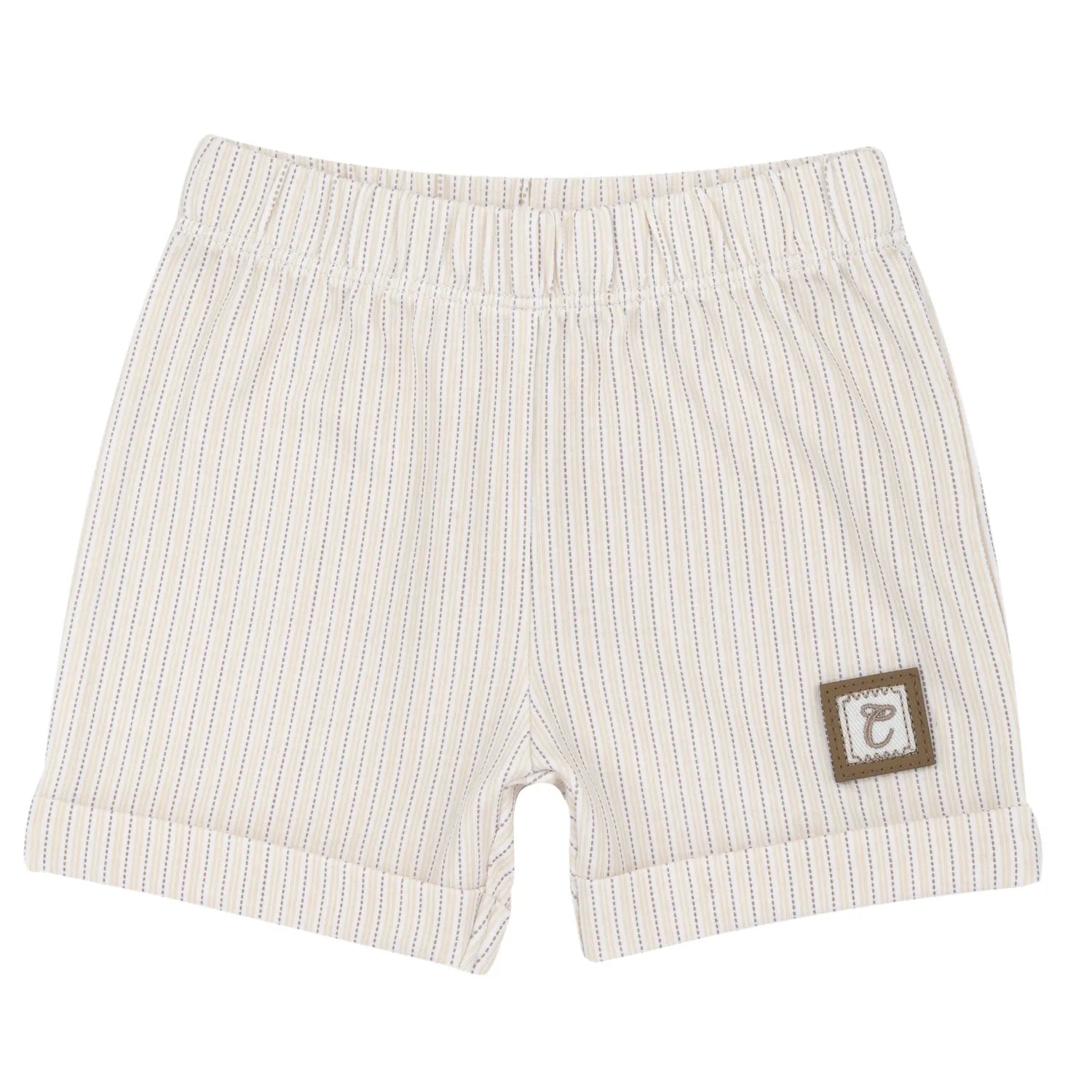 Boys Medium Natural Embroidered T-Shirt with Shorts