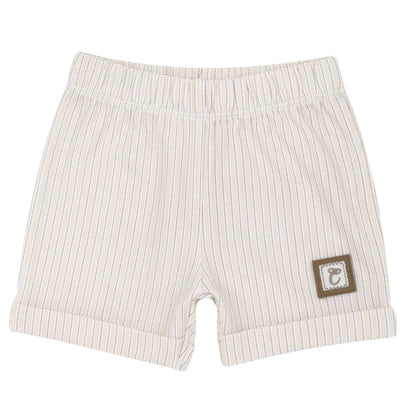 Boys Medium Natural Embroidered T-Shirt with Shorts