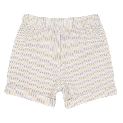 Boys Medium Natural Embroidered T-Shirt with Shorts