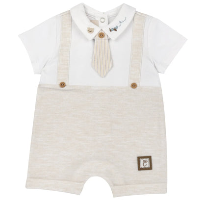 Boys Medium Natural Solid Romper