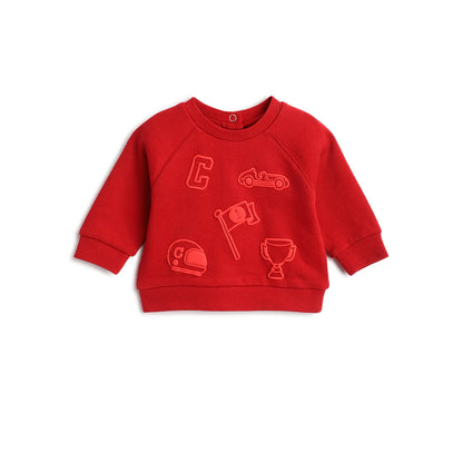 Boys Medium Red Printed Sweatshirt