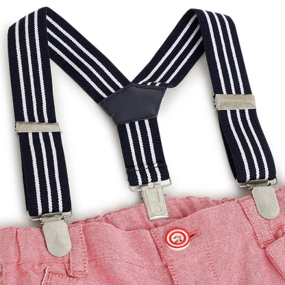 Boys Medium Red Trousers with Suspenders