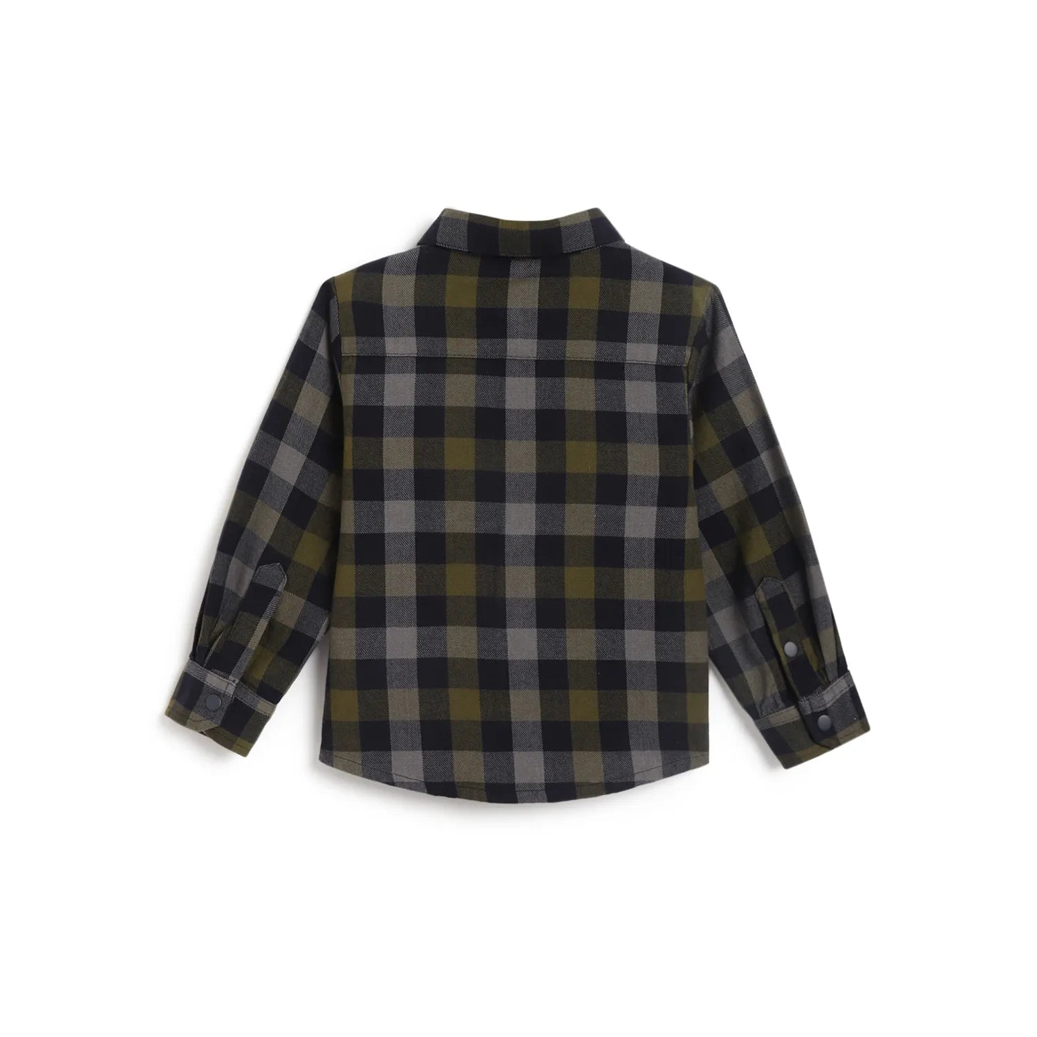 Boys Navy Blue Checked Casual Shirt