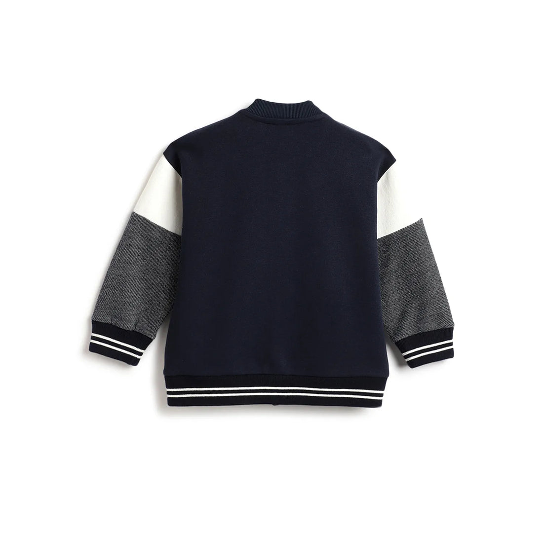 Boys Navy Blue Colourblocked Cardigan