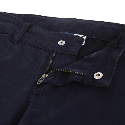 Boys Navy Blue Mid-Rise Relaxed Fit Trousers