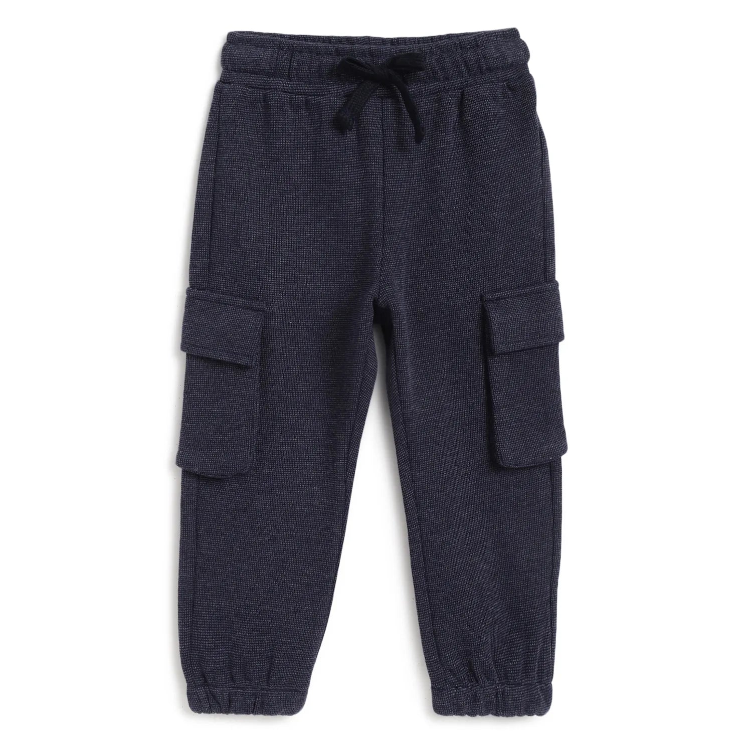 Boys Navy Blue Mid-Rise Relaxed Fit Trousers