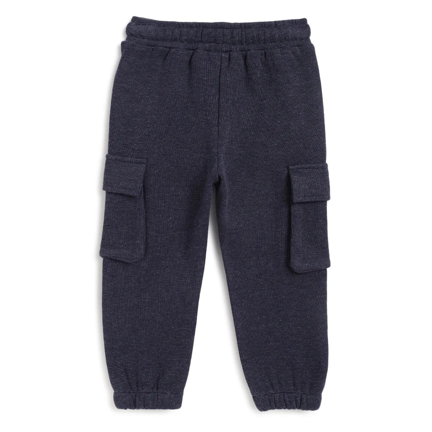 Boys Navy Blue Mid-Rise Relaxed Fit Trousers