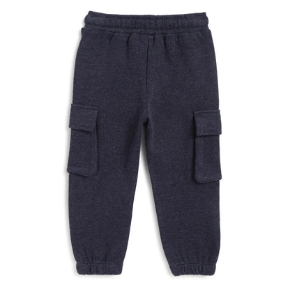 Boys Navy Blue Mid-Rise Relaxed Fit Trousers