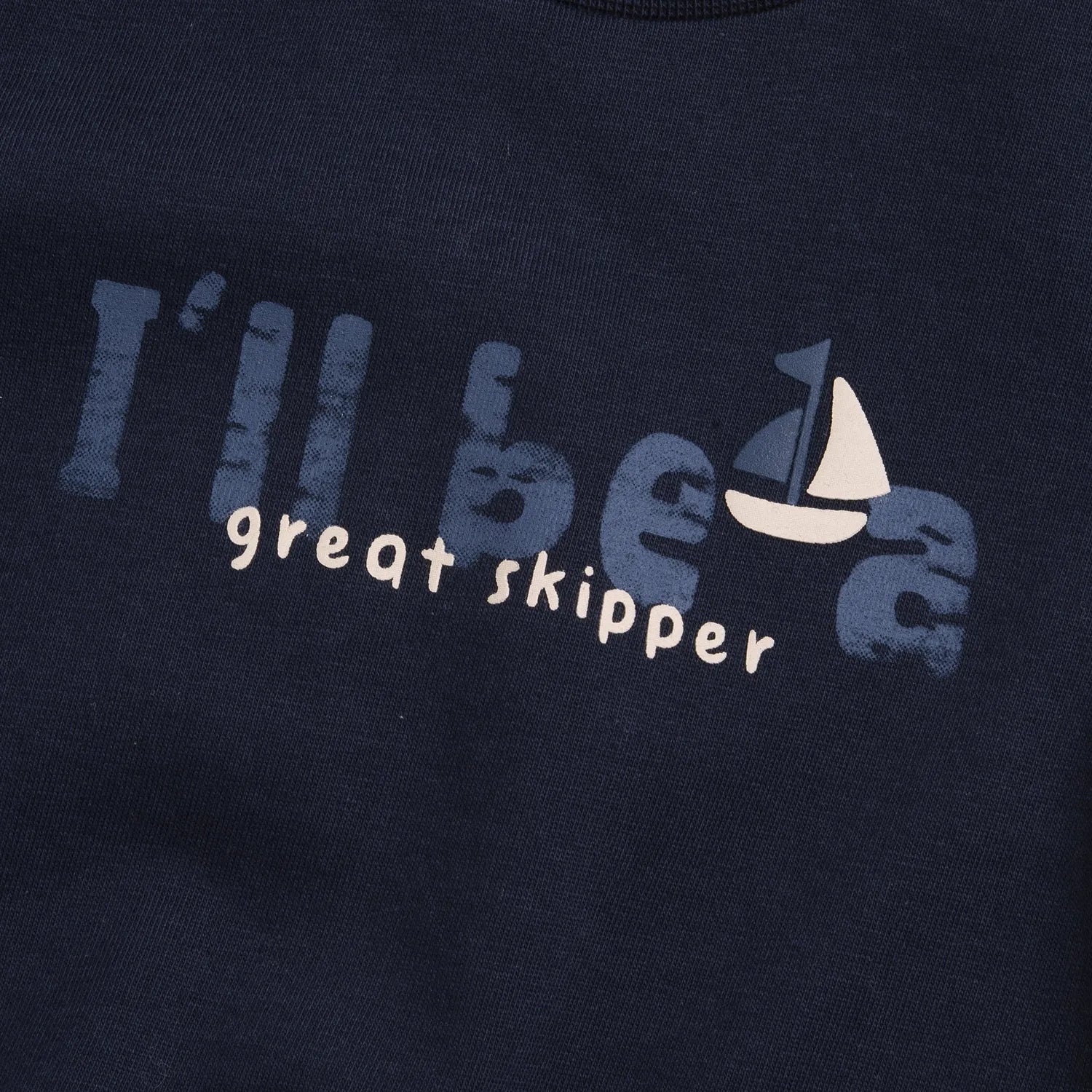 Boys Navy Blue Printed Round Neck T-shirt