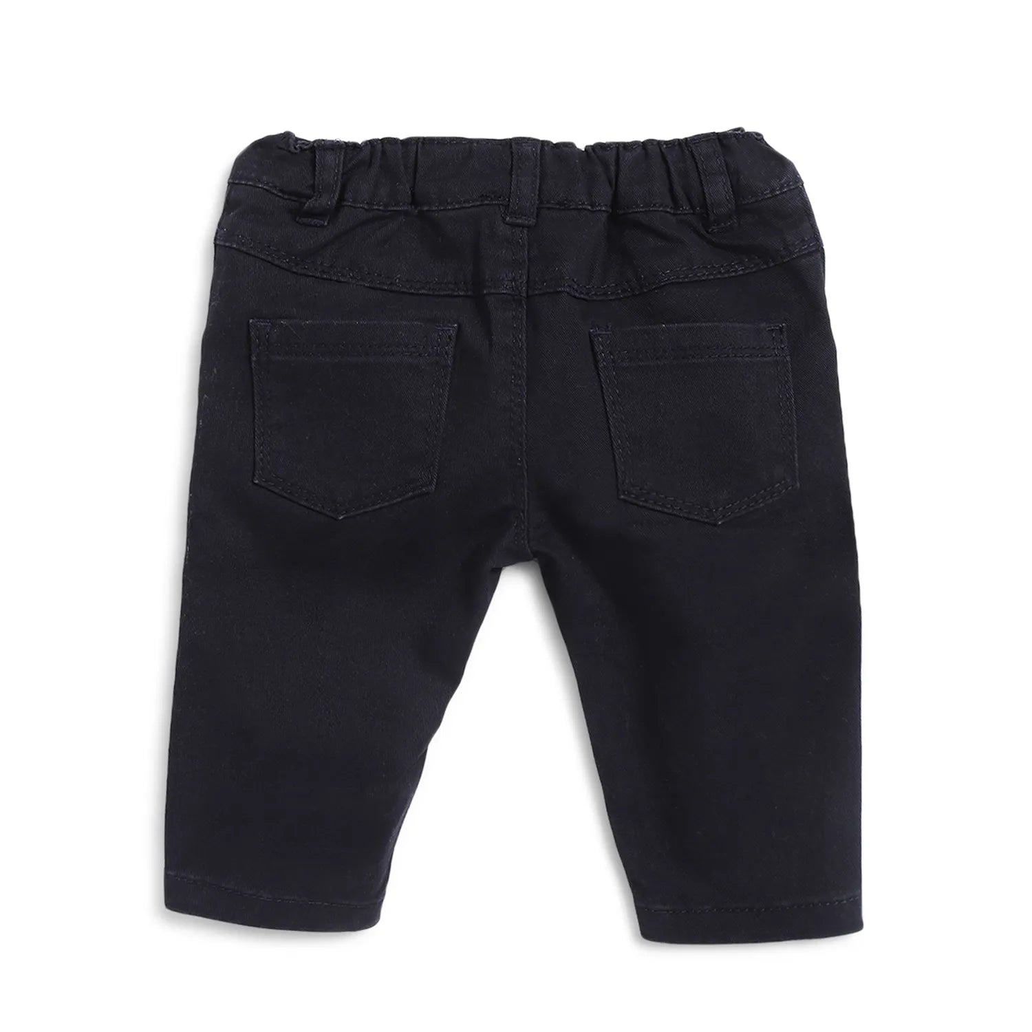 Boys Navy Blue Regular Fit Mid-Rise Jeans