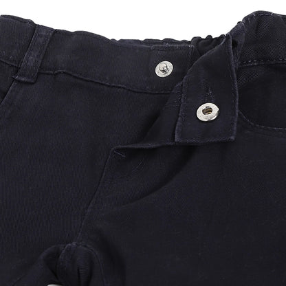 Boys Navy Blue Regular Fit Mid-Rise Jeans