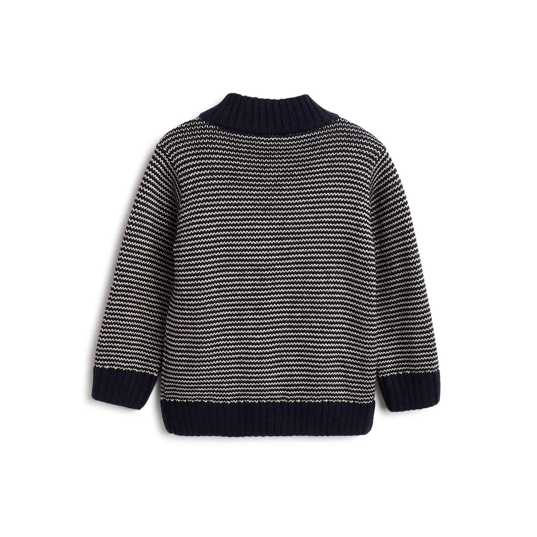 Boys Navy Blue Self Design Cardigan