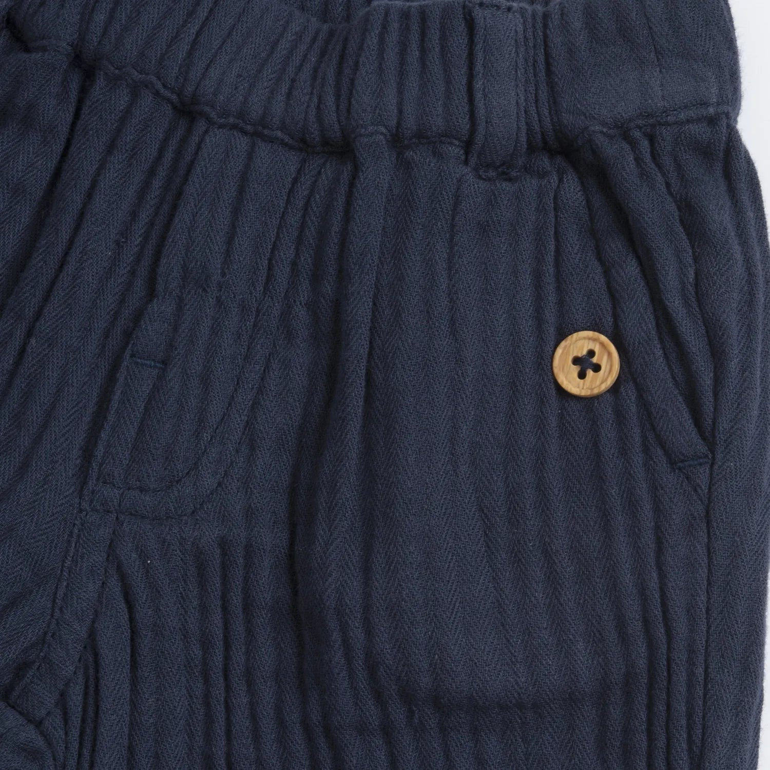 Boys Navy Blue Self Design Shorts